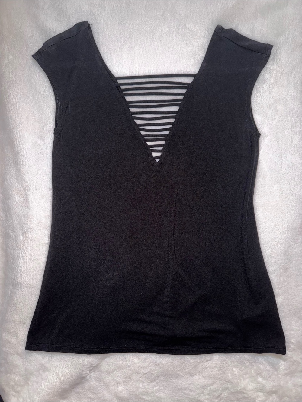 American Eagle Outfitters Black Strappy Deep V Tank